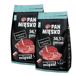 PAN MIĘSKO Wieprzowina z dzikiem dla psów chrupki XL 2x9 kg
