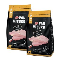 PAN MIĘSKO Indyk z bażantem karma dla psa chrupki S 2x3 kg