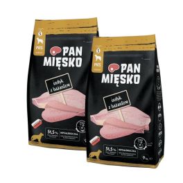 PAN MIĘSKO Indyk z bażantem karma dla psa chrupki S 2x9 kg