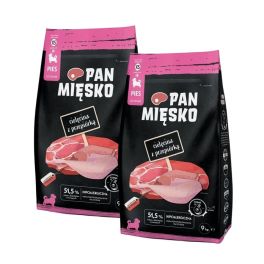 PAN MIĘSKO Cielęcina z przepiórką dla szczeniąt chrupki XS 2x9 kg