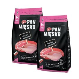 PAN MIĘSKO Cielęcina z przepiórką dla szczeniąt chrupki L 2x9 kg