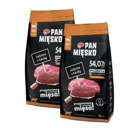 PAN MIĘSKO Cielęcina z kaczką dla kotów chrupki M 2x1,6 kg