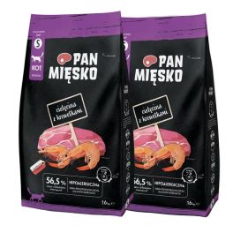PAN MIĘSKO Cielęcina z krewetkami dla kotów chrupki S 2x1,6 kg