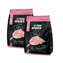 PAN MIĘSKO Kurczak z królikiem dla kociąt chrupki XS 2x400 g