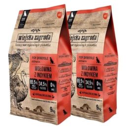 WIEJSKA ZAGRODA Wołowina z indykiem chrupki L 2x9 kg
