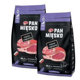 PAN MIĘSKO Cielęcina z jagnięciną dla seniorów chrupki M 2x3 kg