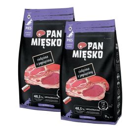 PAN MIĘSKO Cielęcina z jagnięciną dla seniorów chrupki M 2x9 kg