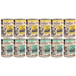 WIEJSKA ZAGRODA Mix smaków Indyk z jagnięciną i Indyk z królikiem 12x400 g mokra karma psów