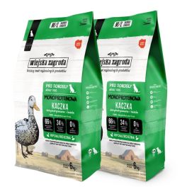 WIEJSKA ZAGRODA Monobiałkowa Kaczka dla psów chrupki M/L 2x6 kg