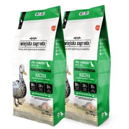 WIEJSKA ZAGRODA Monobiałkowa Kaczka dla psów chrupki M/L 2x12 kg