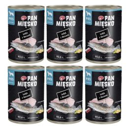 PAN MIĘSKO Indyk z dorszem mokra karma dla psów 6x400 g