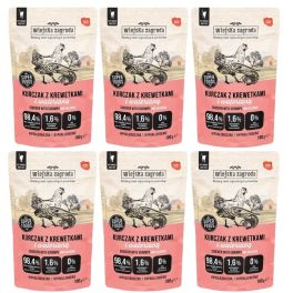 WIEJSKA ZAGRODA Superfoods Kurczak z krewetkami i walerianą mokra karma dla kota 6x100 g