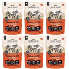 WIEJSKA ZAGRODA Superfoods Wołowina z cielęciną i kocimiętką mokra karma dla kota 6x100 g