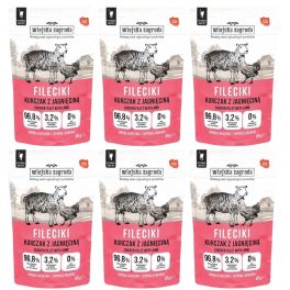 WIEJSKA ZAGRODA Fileciki Kurczak z jagnięciną mokra karma dla kota 6x85 g