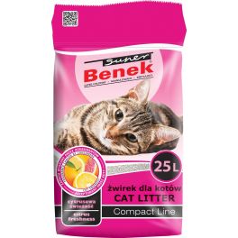 BENEK Super Compact Żwirek bentonitowy cytrusowa świeżość 25 l