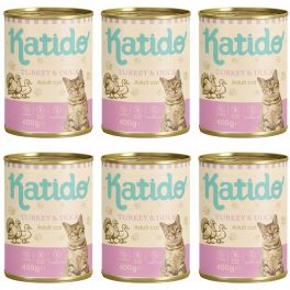 KATIDO Adult Cat Turkey and Duck 6x400 g indyk i kaczka z olejem z łososia dla kotów
