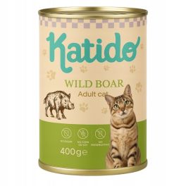 KATIDO Adult Cat Wild Boar 400 g dzik z olejem z łososia dla kotów