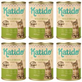 KATIDO Adult Cat Wild Boar 6x400 g dzik z olejem z łososia dla kotów