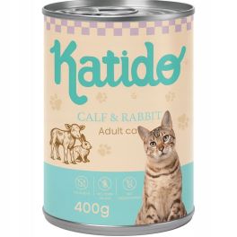 KATIDO Adult Cat Veal and Rabbit 400 g cielęcina i królik z olejem z łososia dla kotów