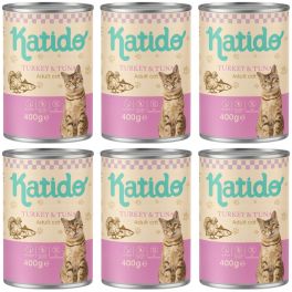 KATIDO Adult Cat Turkey and Tuna 6x400 g indyk i tuńczyk z olejem z łososia dla kotów