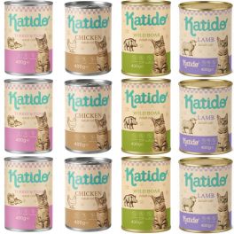 KATIDO Adult Cat Mix Smaków 12 x 400g mokra karma z olejem z łososia dla kotów