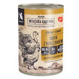 WIEJSKA ZAGRODA Indyk z kurczakiem 400g puszka dla kociąt
