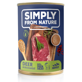 SIMPLY FROM NATURE Mokra karma dla psa Jeleń z kaszą gryczaną 400 g