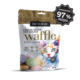 DR MALOU Waffle Mixed Flavor Wafle liofilizowane z mięsa kurczaka dla kotów 60g