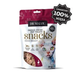 DR MALOU Mięsne kostki 100% liofilizowanej piersi z kaczki 50g przysmaki dla kotów