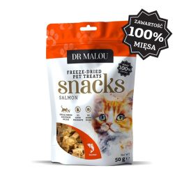 DR MALOU Mięsne kostki 100% liofilizowanego mięsa łososia 50g przysmaki dla kotów