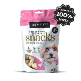 DR MALOU Mięsne kostki 100% liofilizowanej piersi z kurczaka 50g przysmaki dla psów