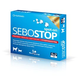 EUROWET Sebostop Spot-on 5 x 2ml preparat przeciw łojotokowi dla psów i kotów