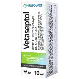 EUROWET Vetaseptol 10 ml krople oczyszczające do oczu i nosa dla psów i kotów