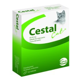 CESTAL Cat Tabletki do rozgryzania i żucia na odrobaczanie dla kotów 2 tab.