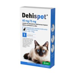 KRKA DEHISPOT 60 mg/15 mg roztwór do nakrapiania dla średnich kotów - 1 pipeta
