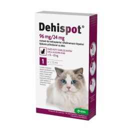 KRKA DEHISPOT 96 mg/24 mg roztwór do nakrapiania dla dużych kotów