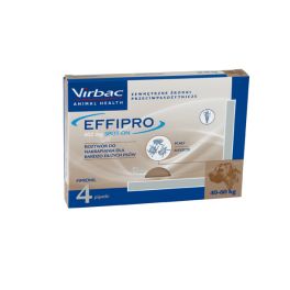 VIRBAC Effipro Spot-On przeciw pasożytom zewnętrznym dla dużych psów XL 4 szt