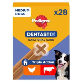 PEDIGREE DentaStix Medium Dog przysmak dentystyczny z kurczakiem i wołowiną dla dorosłych psów średnich ras 4x180g
