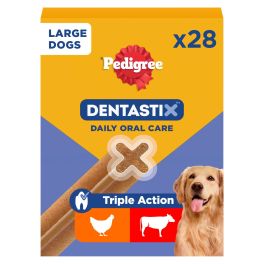 PEDIGREE DentaStix Large Dog przysmak dentystyczny z kurczakiem i wołowiną dla dorosłych psów dużych ras 28 szt. - 4x270g