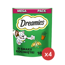 DREAMIES Mega Pack Chrupiące przysmaki dla kota o smaku kocimiętki 4x180 g
