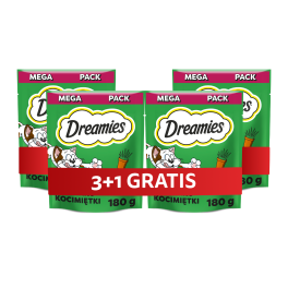 DREAMIES Mega Pack Chrupiące przysmaki dla kota o smaku kocimiętki 4x180 g
