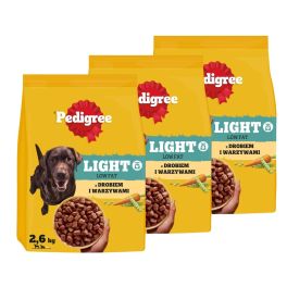 PEDIGREE Adult Light z drobiem i warzywami 3x2,6 kg niskokaloryczna sucha karma dla psów