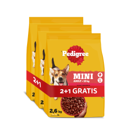 PEDIGREE Adult Mini 3x2,6 kg dla psów małych ras z wołowiną i warzywami