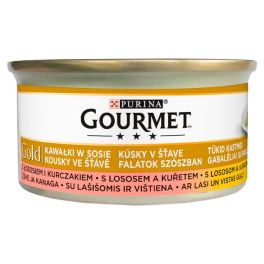 GOURMET Gold łosoś i kurczak w sosie dla kota 12x85 g