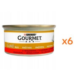 GOURMET Gold Mus z wołowiną dla kota 6x85 g