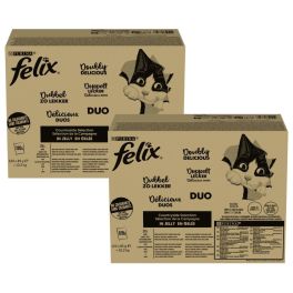 FELIX Fantastic DUO Mix Wiejskie Smaki w galaretce 240x85g wołowina i drób, indyk i wątróbka, kurczak i cynaderek, kaczka i jagnięcina, mokra karma dla kotów