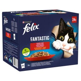 FELIX FANTASTIC Wiejskie Smaki w galaretce (kurczak, wołowina, królik, jagnięcina) 24x85g