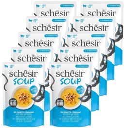 SCHESIR Soup Tuńczyk z kalmarami 10x40 g uzupełniająca zupa dla kotów