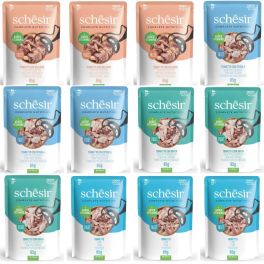 SCHESIR Zestaw dla Kota Mix 4 Rybnych Smaków 12x85g