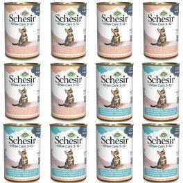 SCHESIR Kitten care 3-12 Zestaw tuńczyk i kurczak z aloesem w galaretce 12x140g